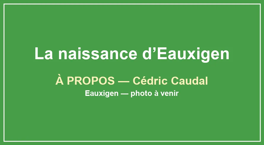 Chantier à l’origine de la création d’Eauxigen