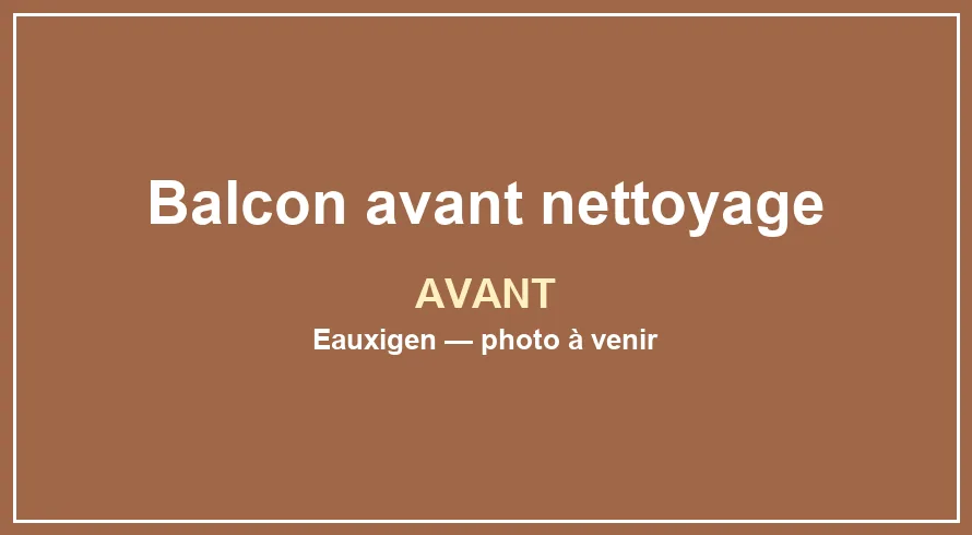 Emplacement provisoire pour la photo avant du service Nettoyage de balcons