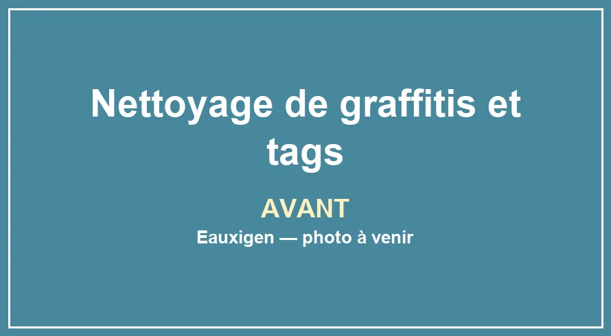 Emplacement provisoire pour la photo avant du service Nettoyage de graffitis et tags