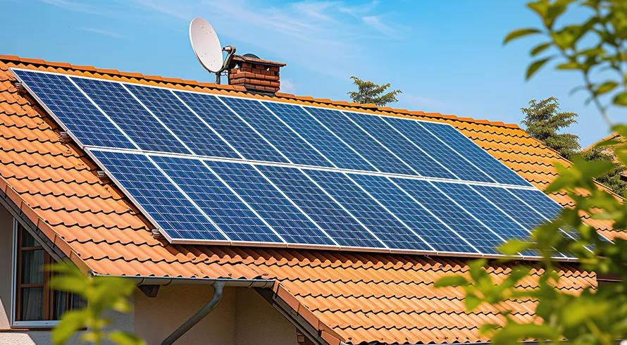 Panneaux solaires propres après nettoyage à l’eau pure par Eauxigen à Blois
