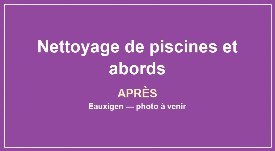 Emplacement provisoire pour la photo après du service Nettoyage de piscines et abords