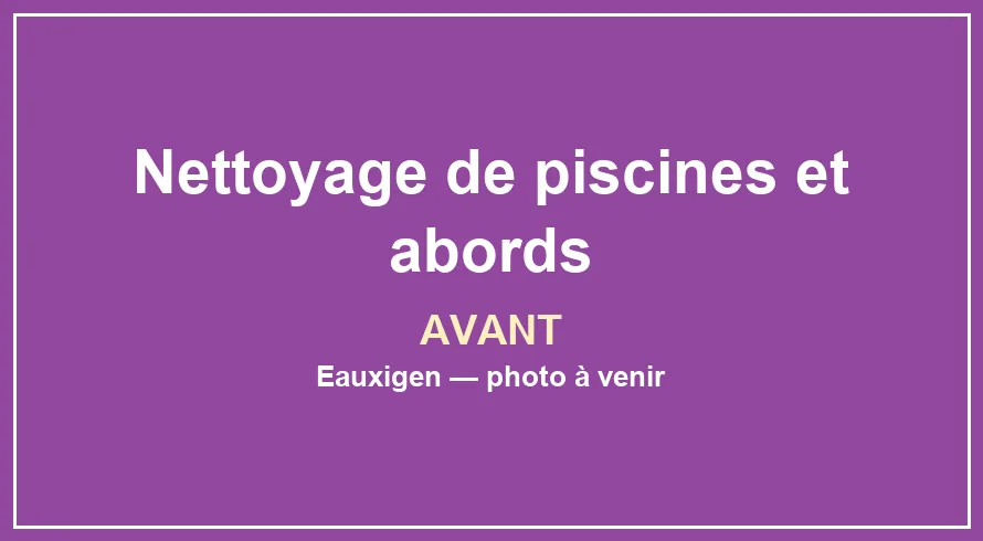Emplacement provisoire pour la photo avant du service Nettoyage de piscines et abords