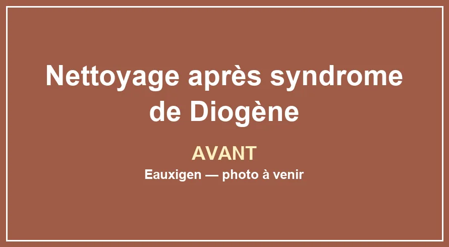 État du support avant le service Nettoyage après syndrome de Diogène