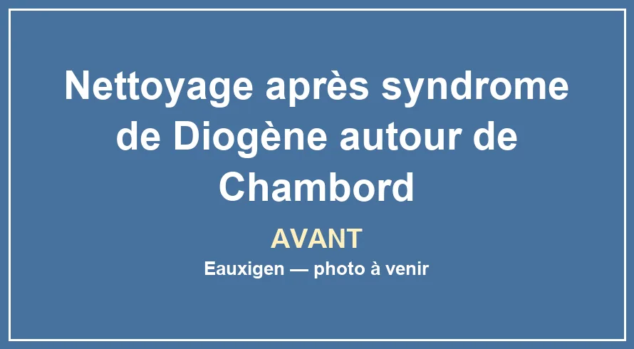 Pièce très encombrée avant une intervention de remise en état