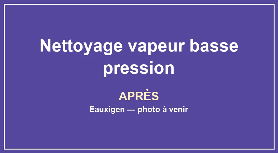 Emplacement provisoire pour la photo après du service Nettoyage vapeur basse pression